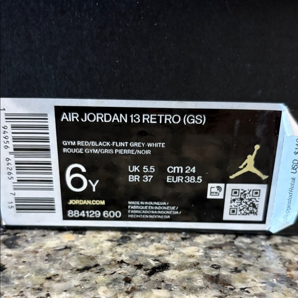 Jordan Kids Sneakers in Red and White - Picture 2 of 16